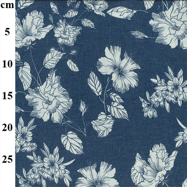 Garden Fancy Florals - Chambray Denim