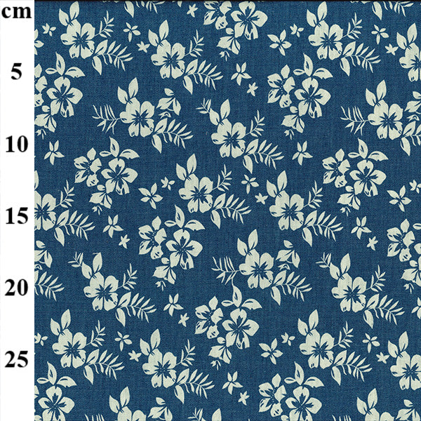 Funky Flowers - Chambray Denim