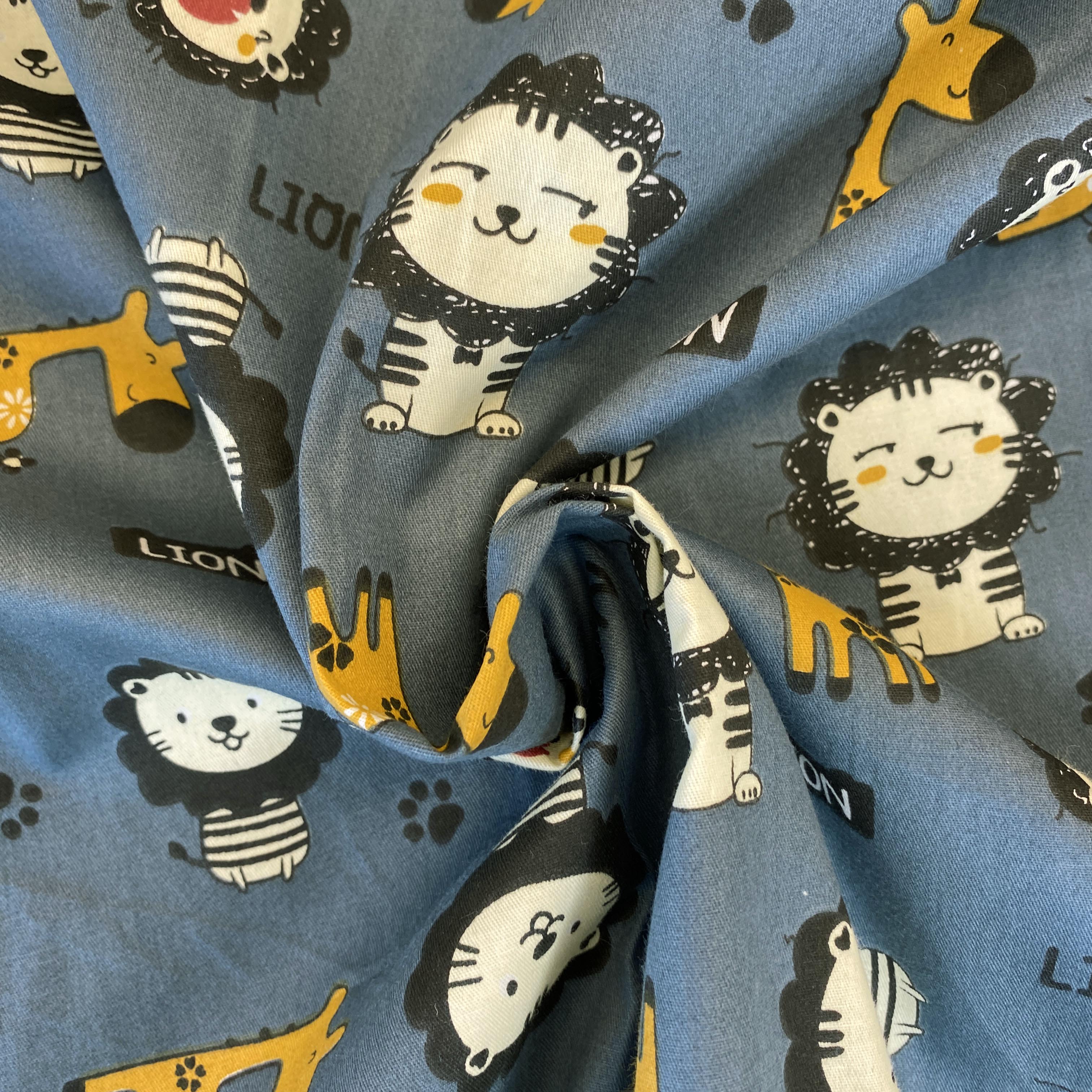 Lions and Giraffe on Dark Teal