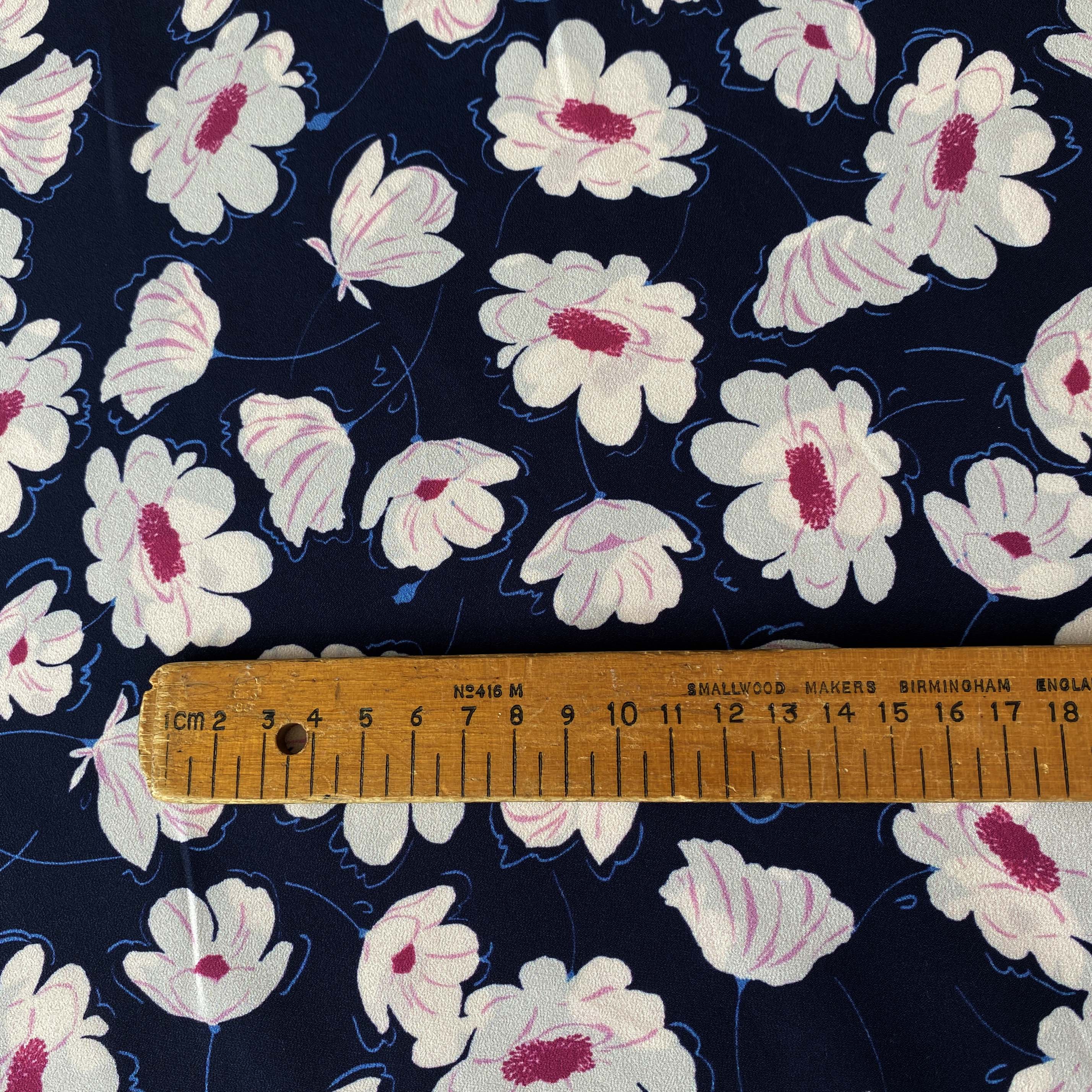 Crepe De Chine - Navy / Cerise