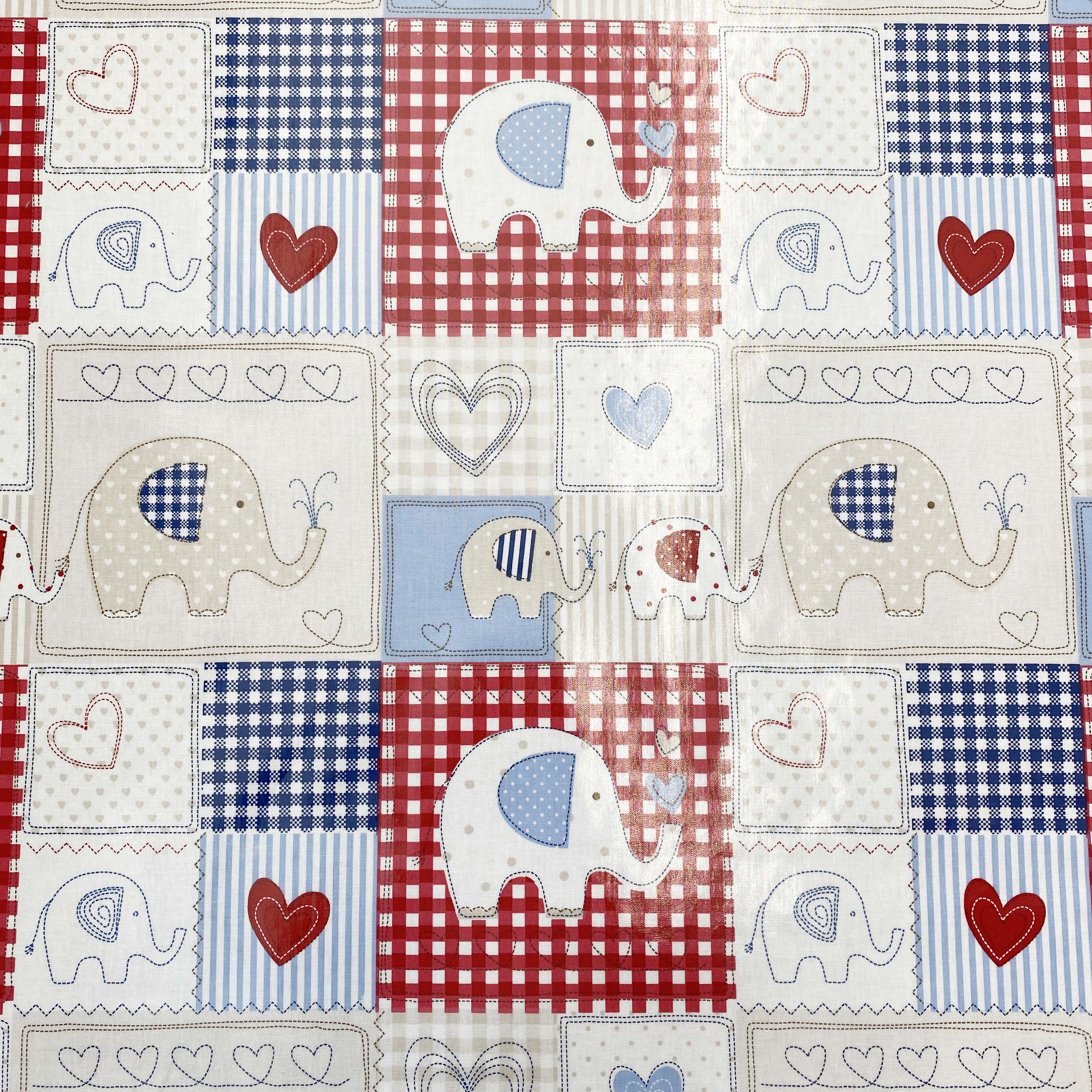 Elephant Patchwork Oilcloth