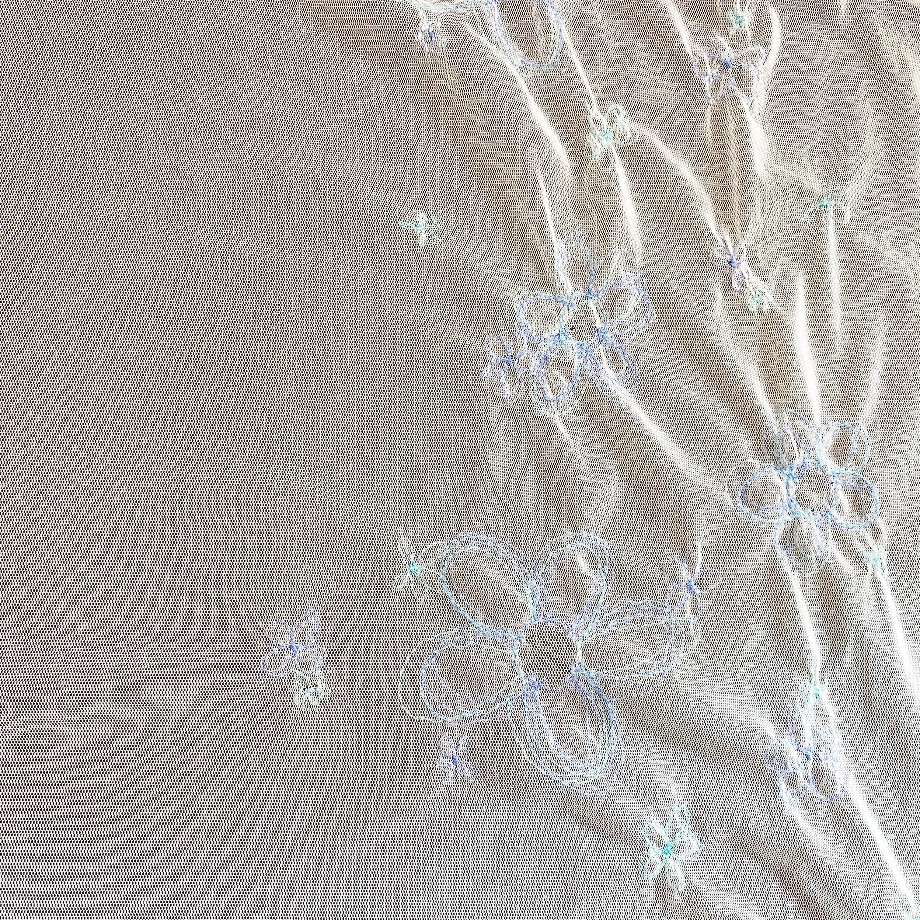 Embroidered White Netting