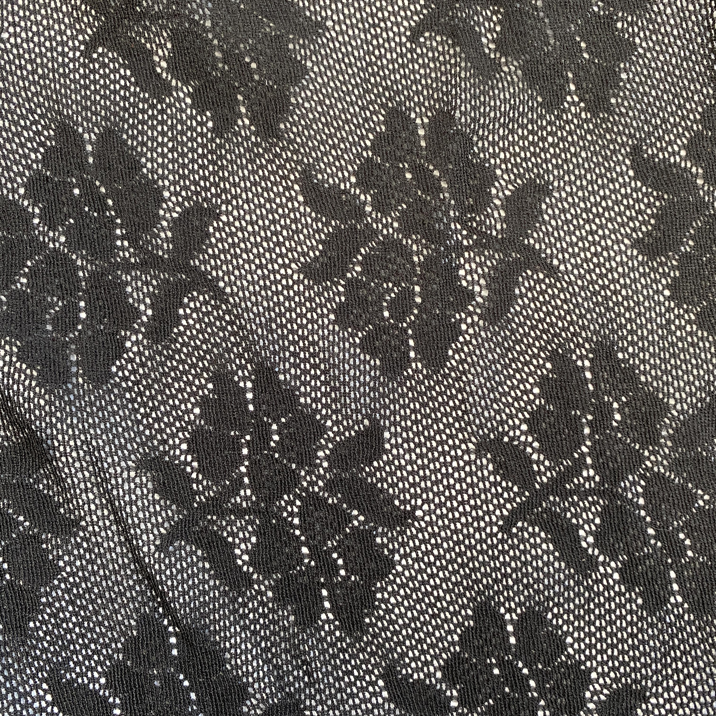 Floral Noir Black Stretch Lace