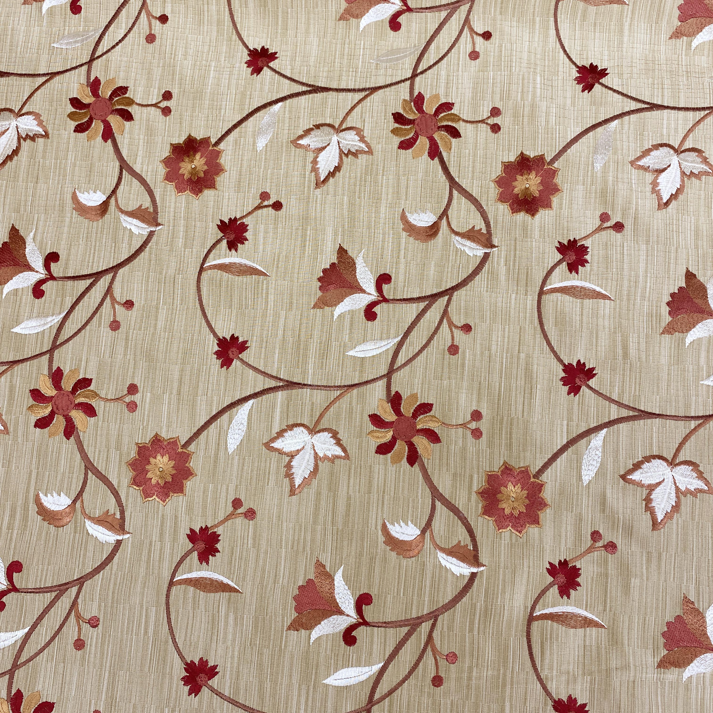 Embroidered Flaming Florals - 140cm x 100cm