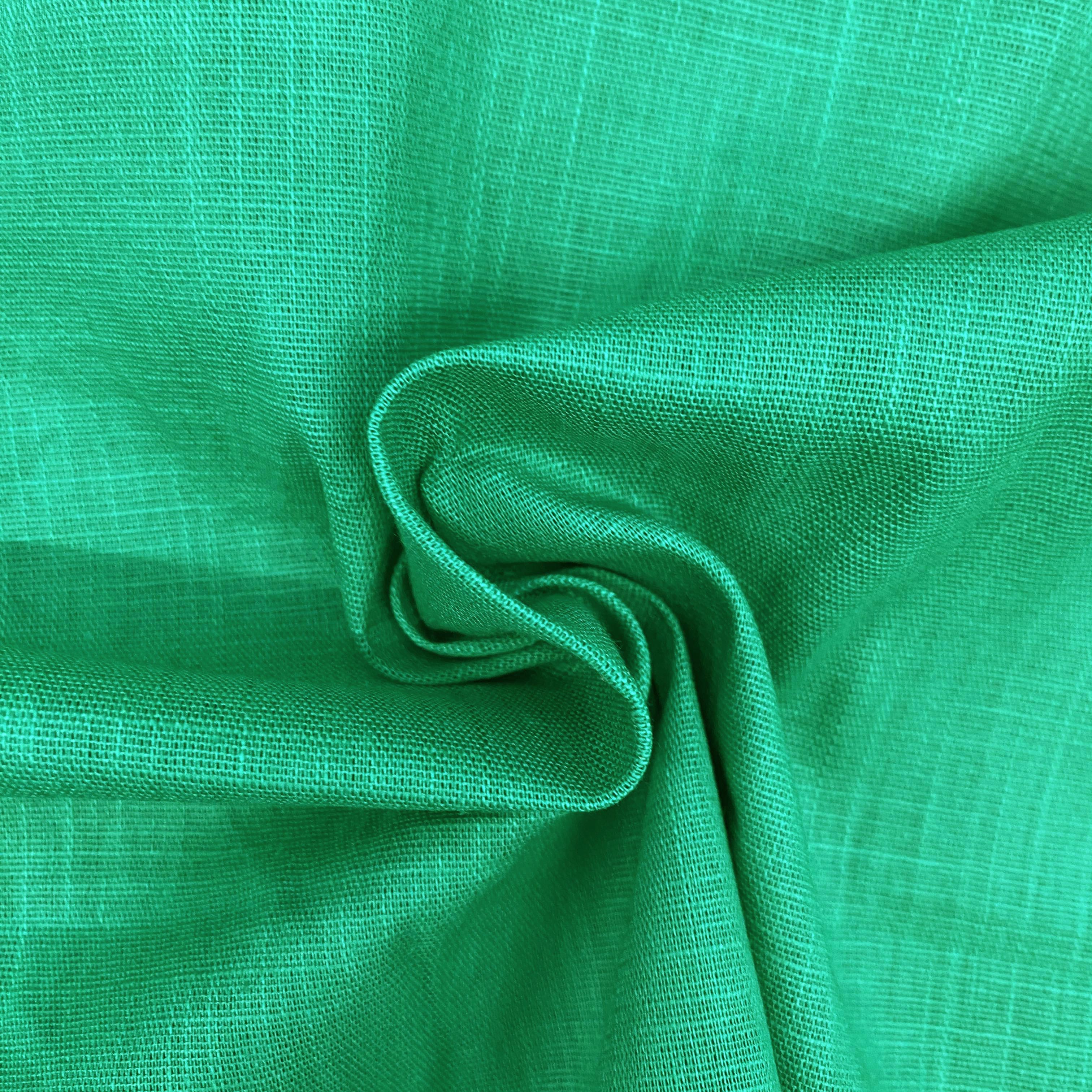 Emerald Green- Spandex Linen
