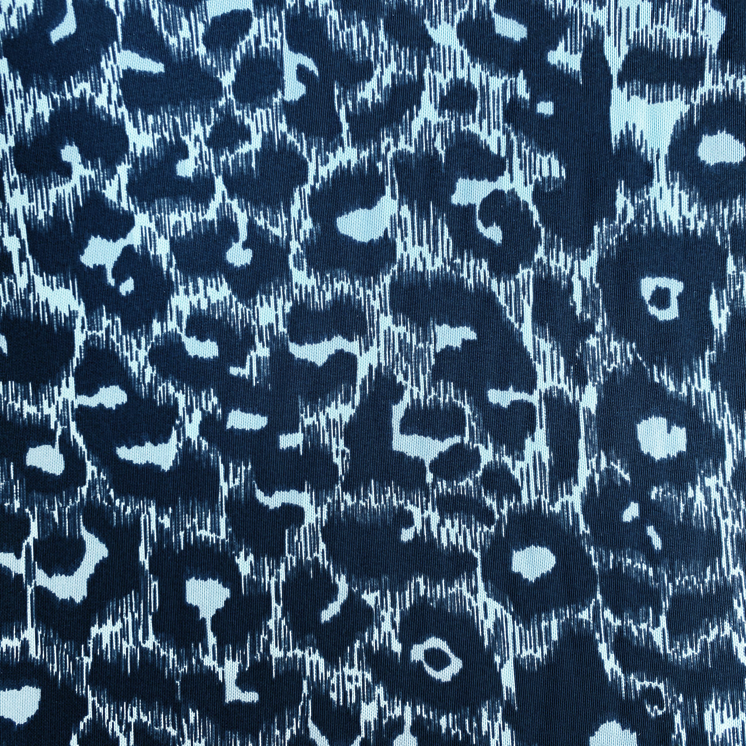 Cheetah Leopard Blue Powernet Lycra