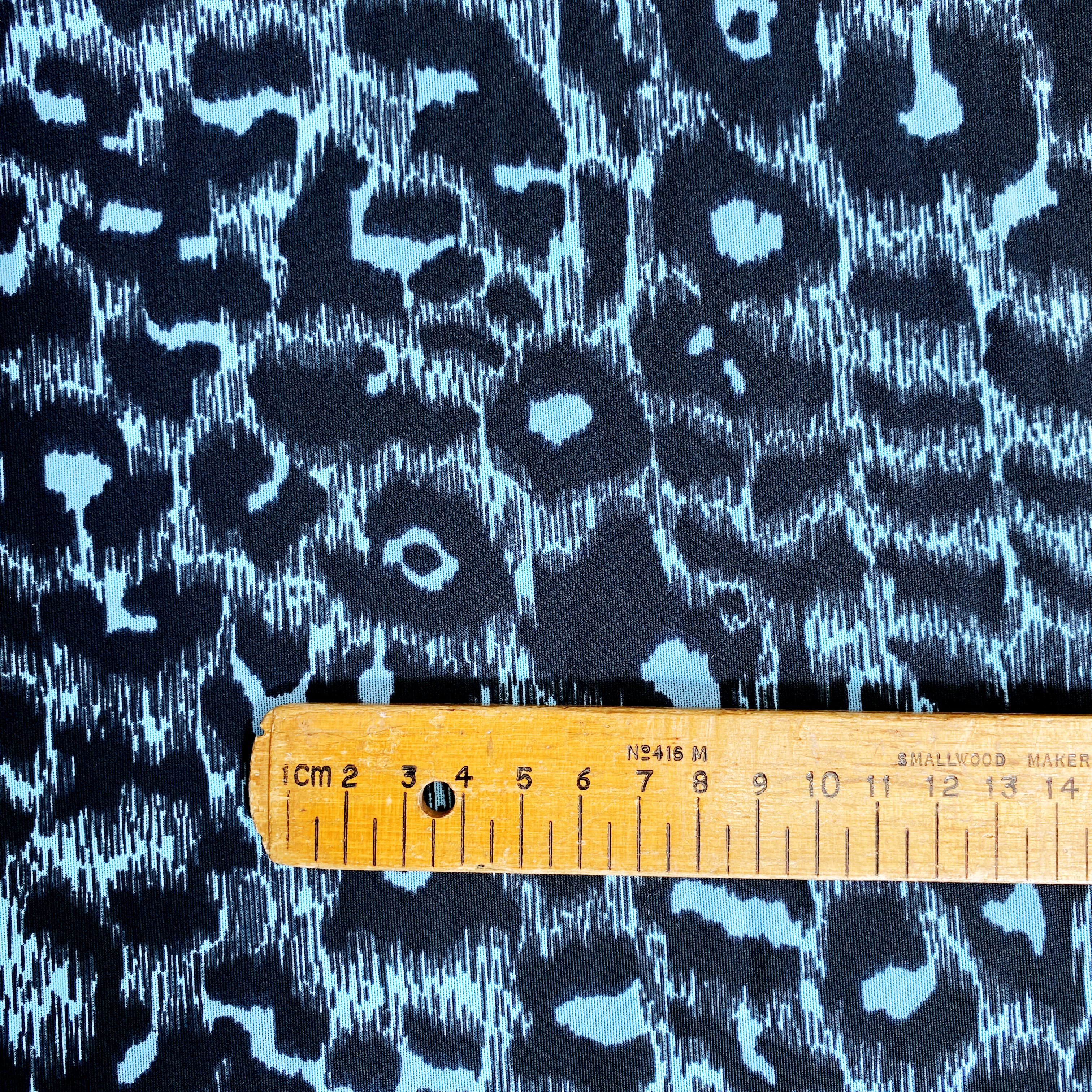 Cheetah Leopard Blue Powernet Lycra