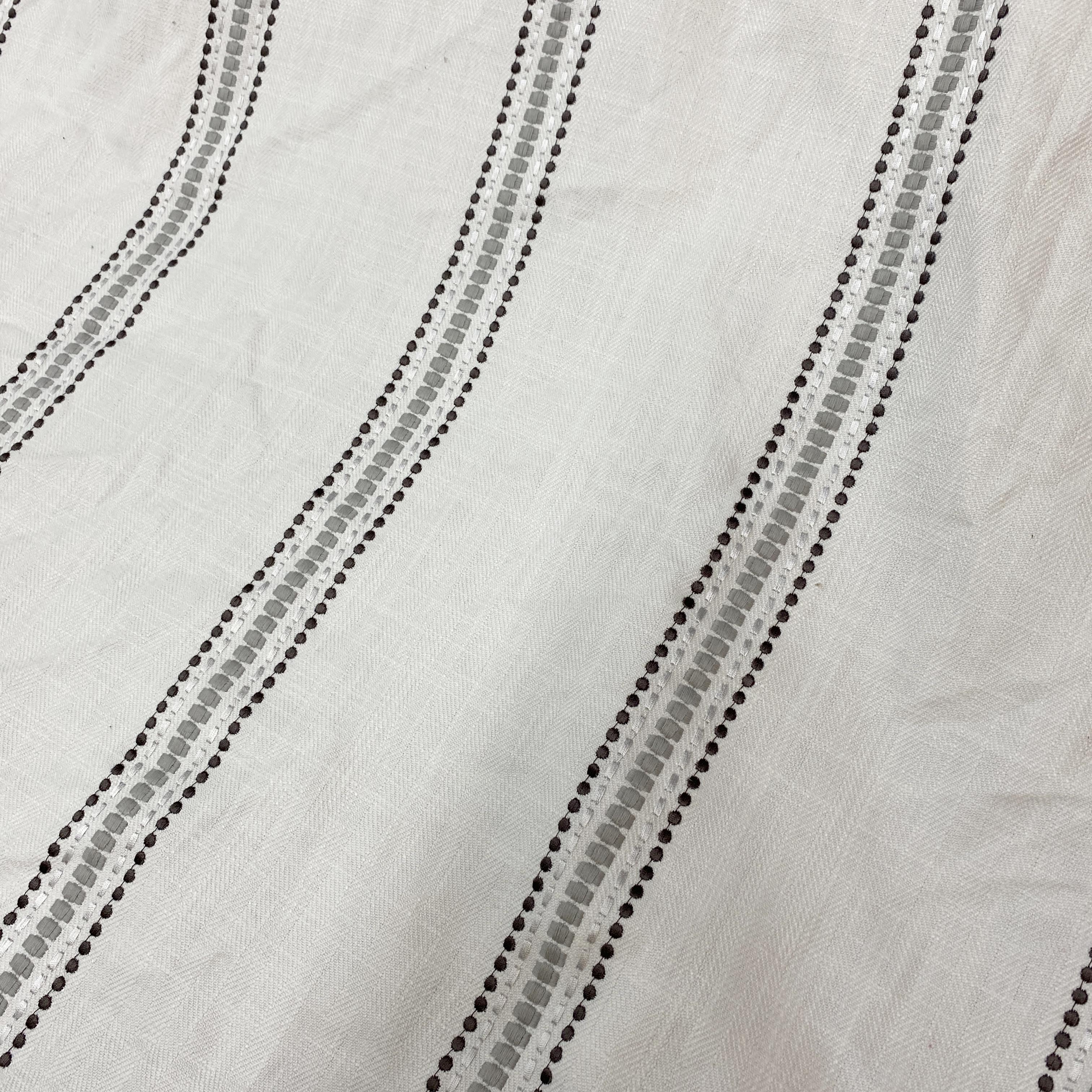 Embroidered Grey Stripes