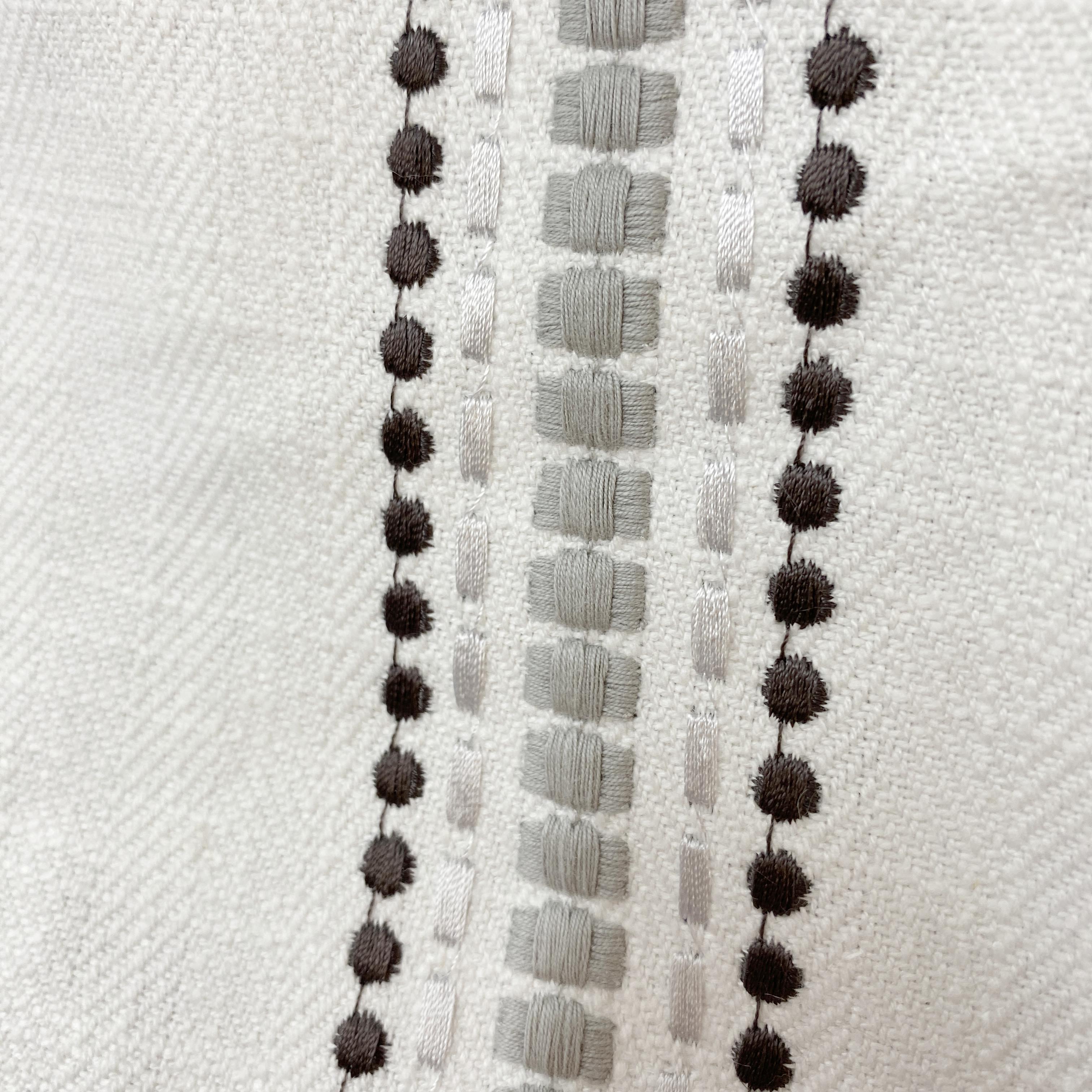 Embroidered Grey Stripes