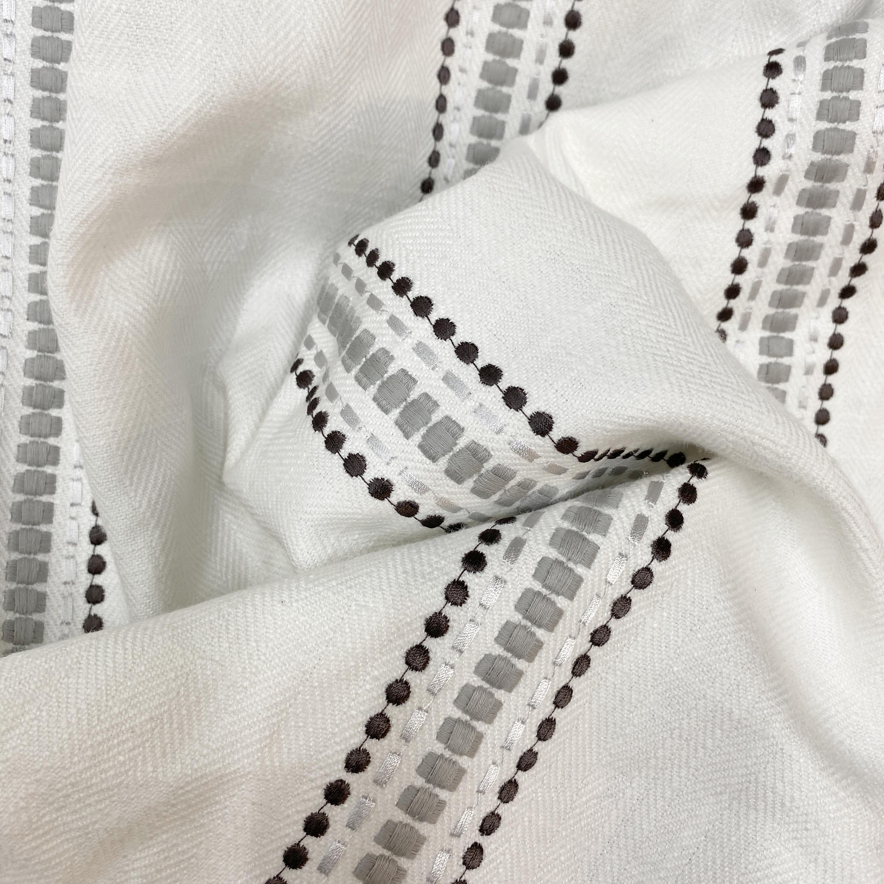 Embroidered Grey Stripes