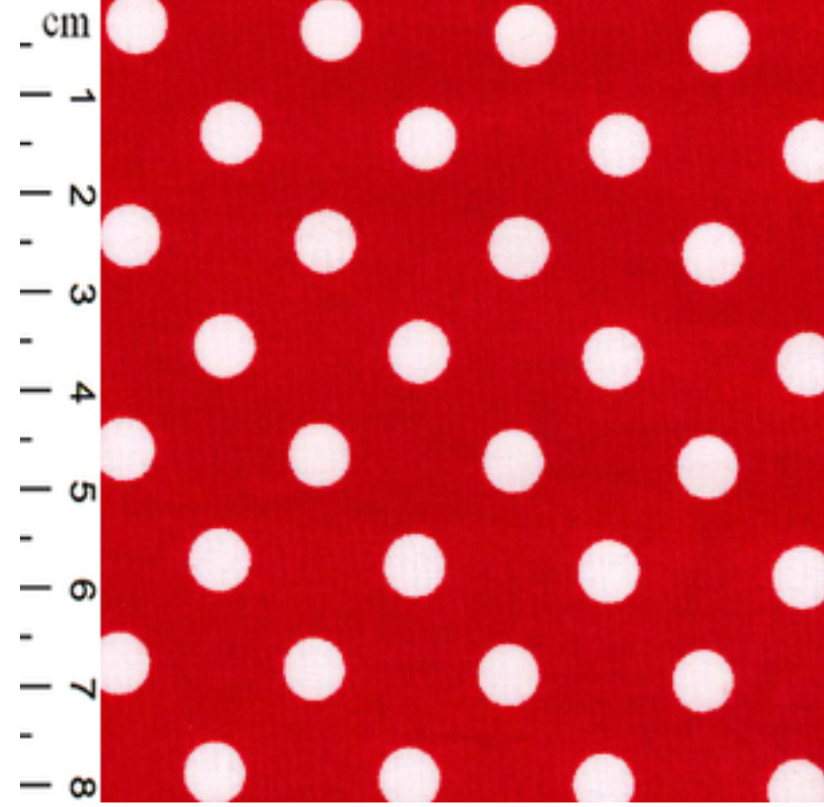 White Spots on Red - Cotton Poplin