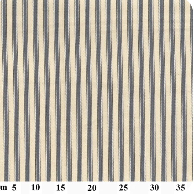 Cotton Yarn Dyed Ticking - Grey Stripes