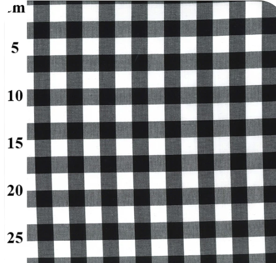 Gingham Cotton Black 17mm