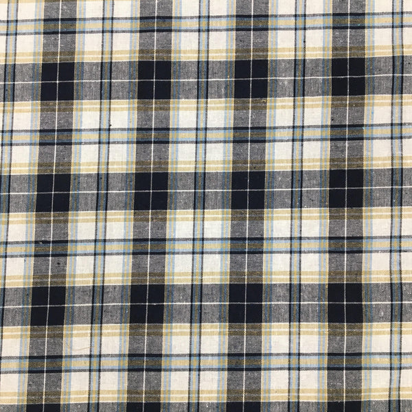 Navy and White Tartan Wide