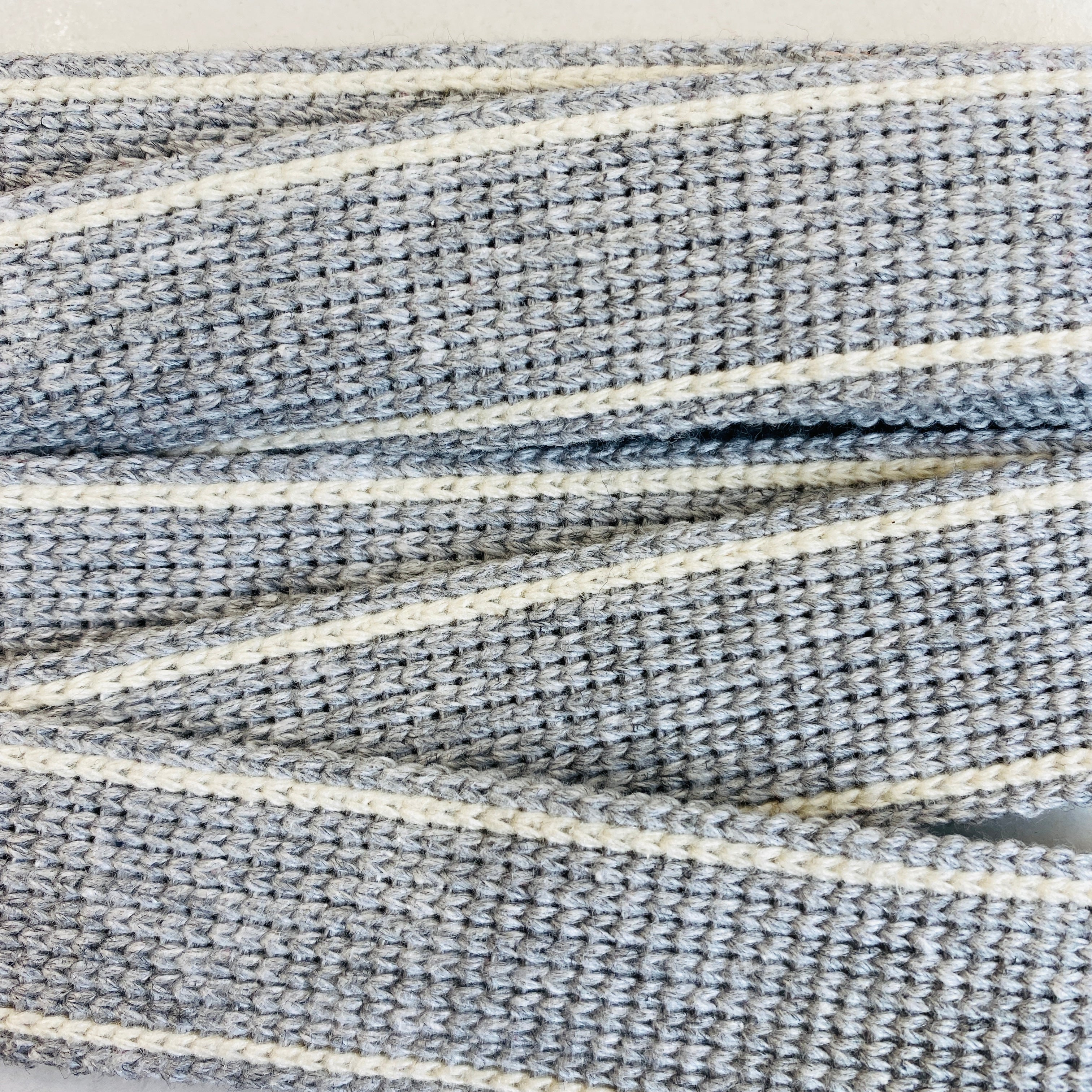 KRCA 30 Webbing - Light Grey with Ecru edge stripe