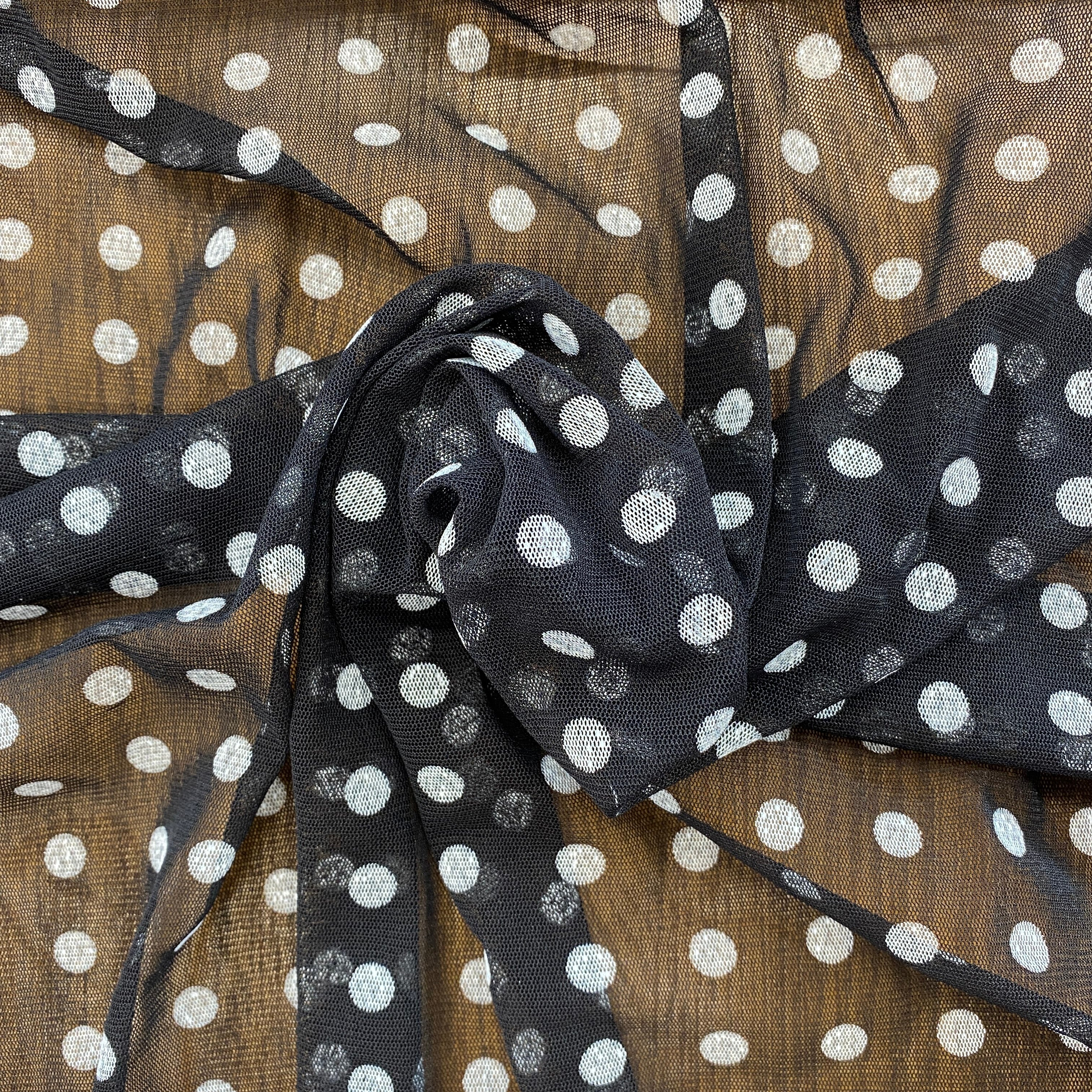 Stretch Mesh Spotty Black