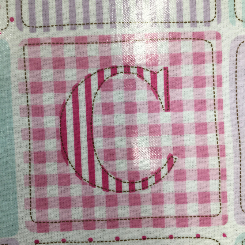 ABC  Alphabet Pink Oilcloth