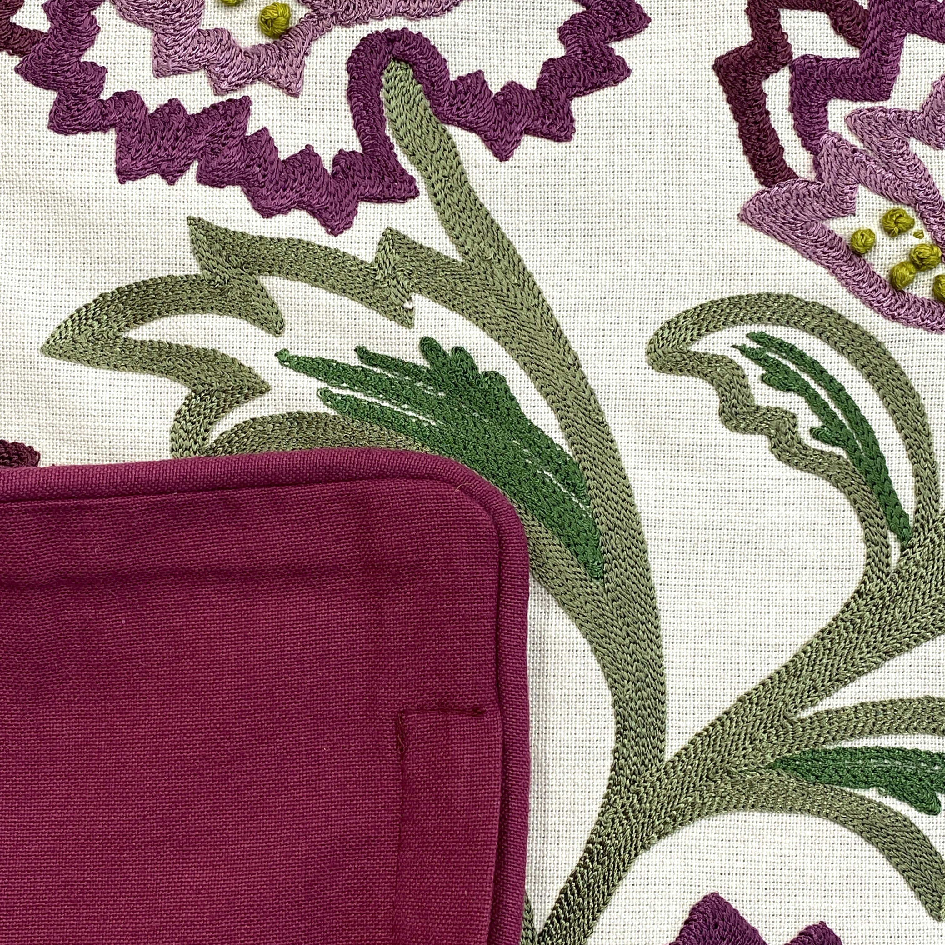 Embroidered Floral - Plum