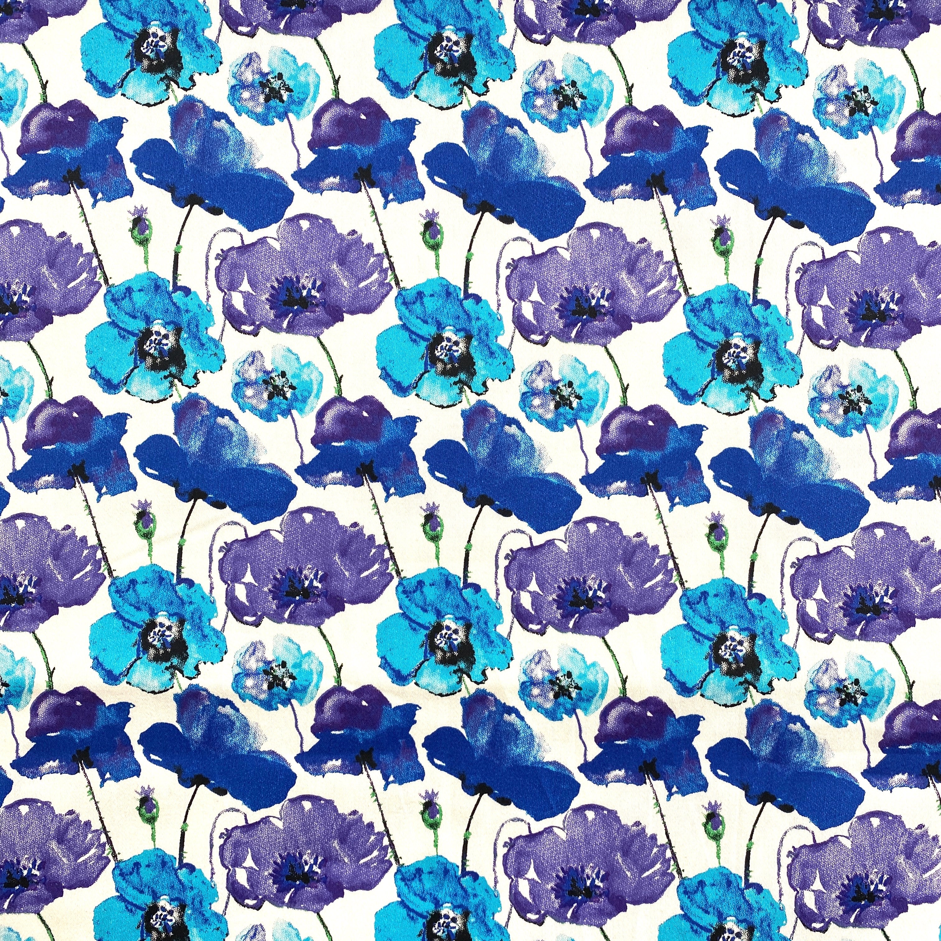 Stretch Cotton - Jardine Blue