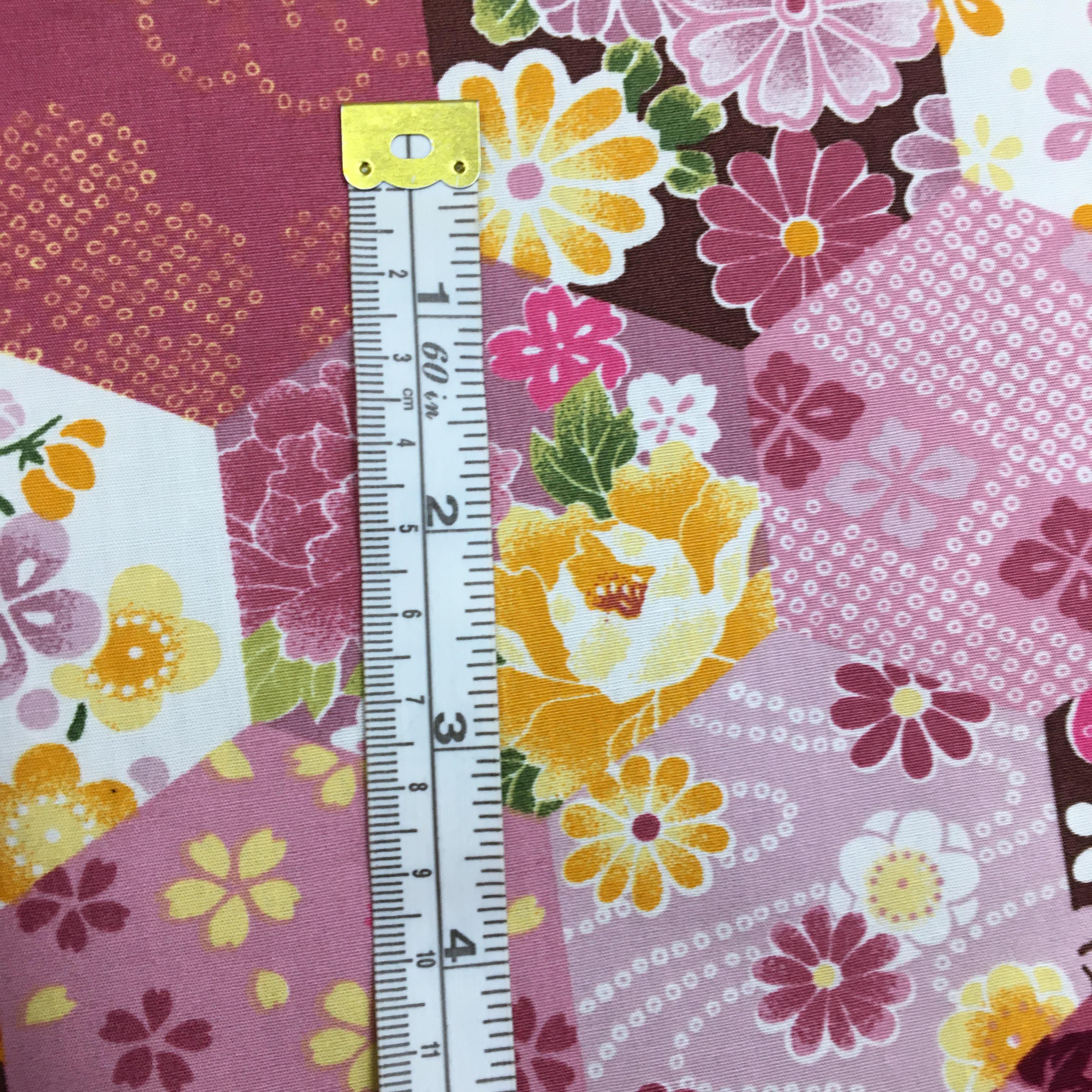 Cotton Poplin - Hexagon Patchwork Rose