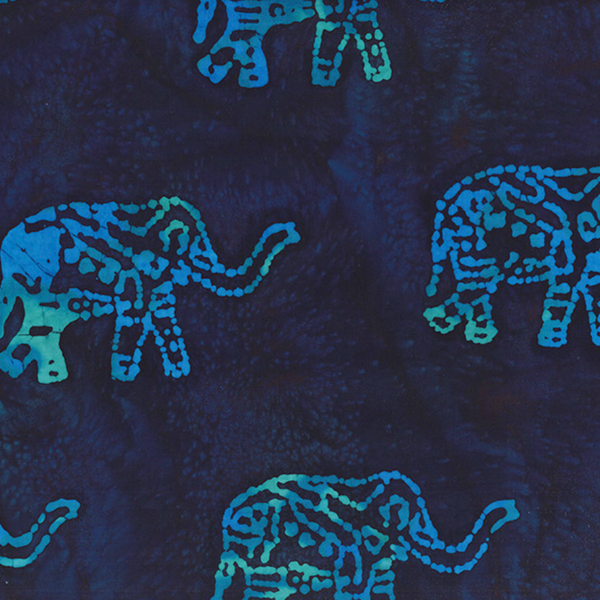 John Louden - Batik - Blue Elephants