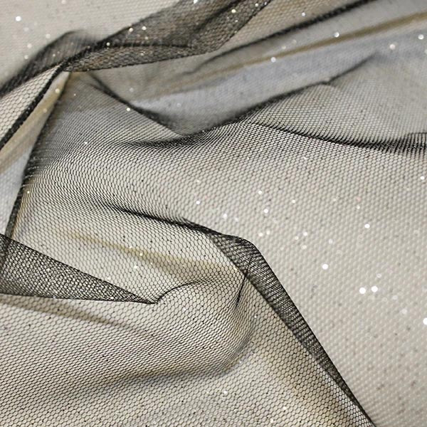 Poly Tulle Glitter Black