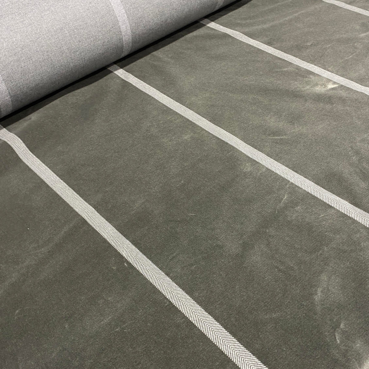 Smokey Grey Herringbone Velour
