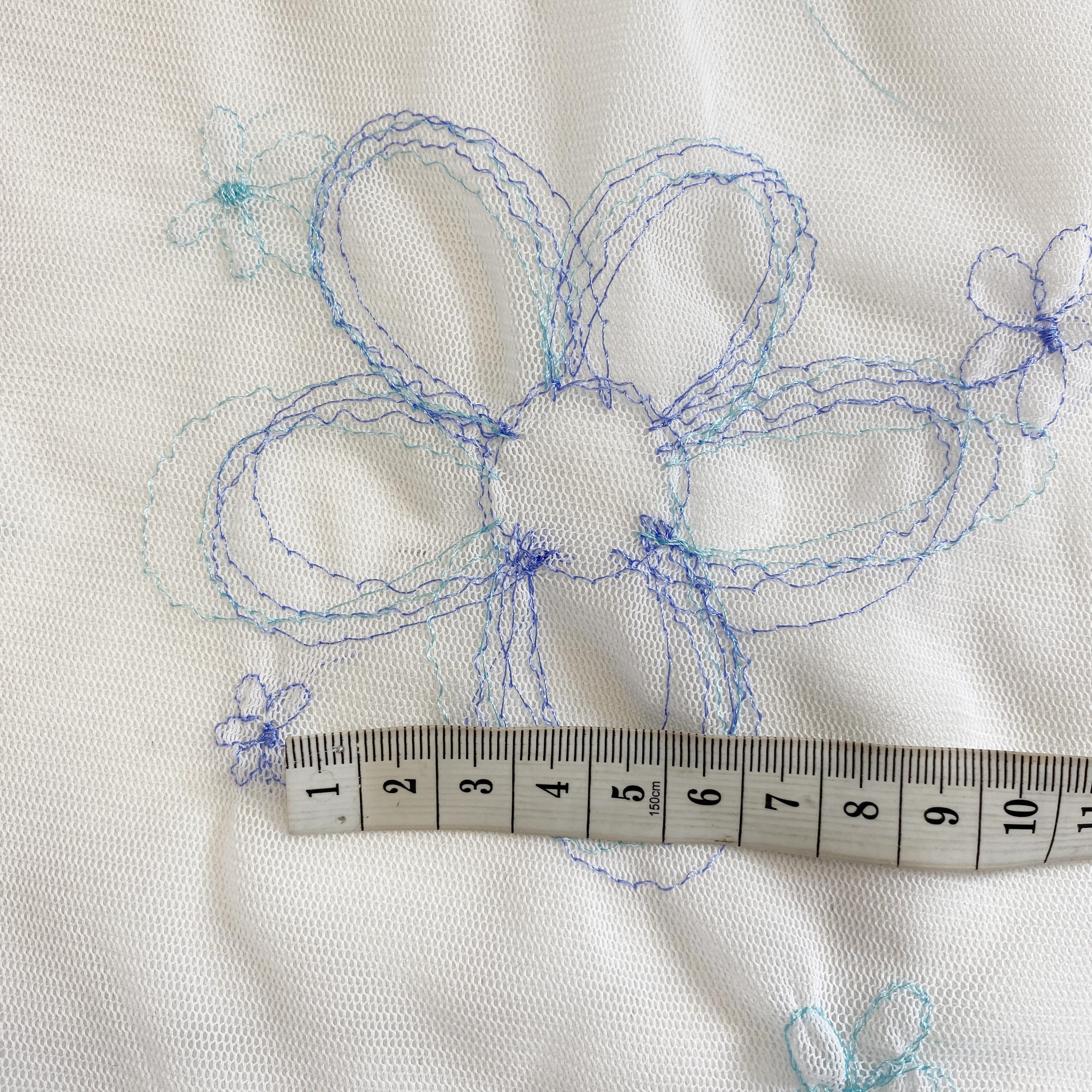 Embroidered  White Netting