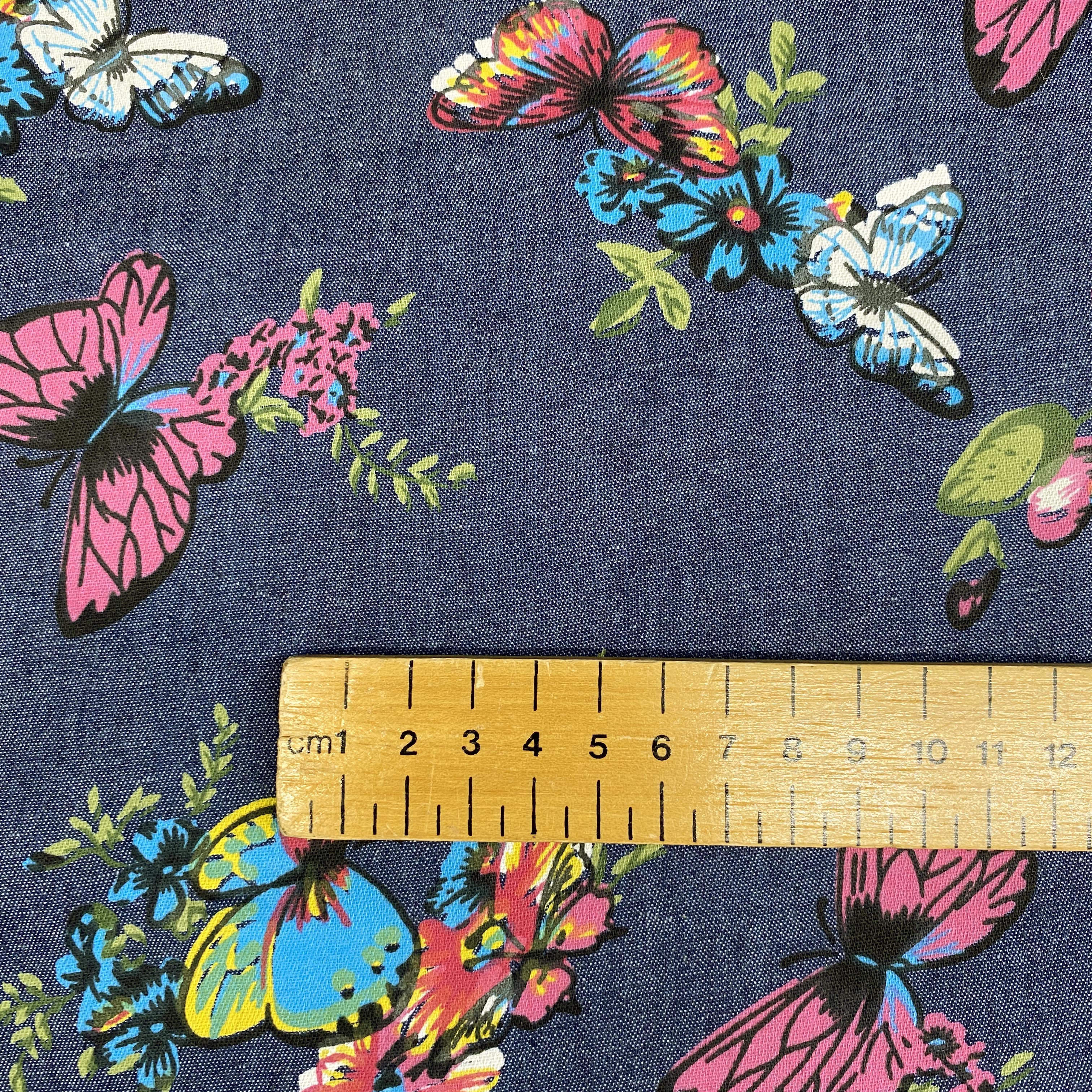 Pretty Butterflies -  Chambray Denim