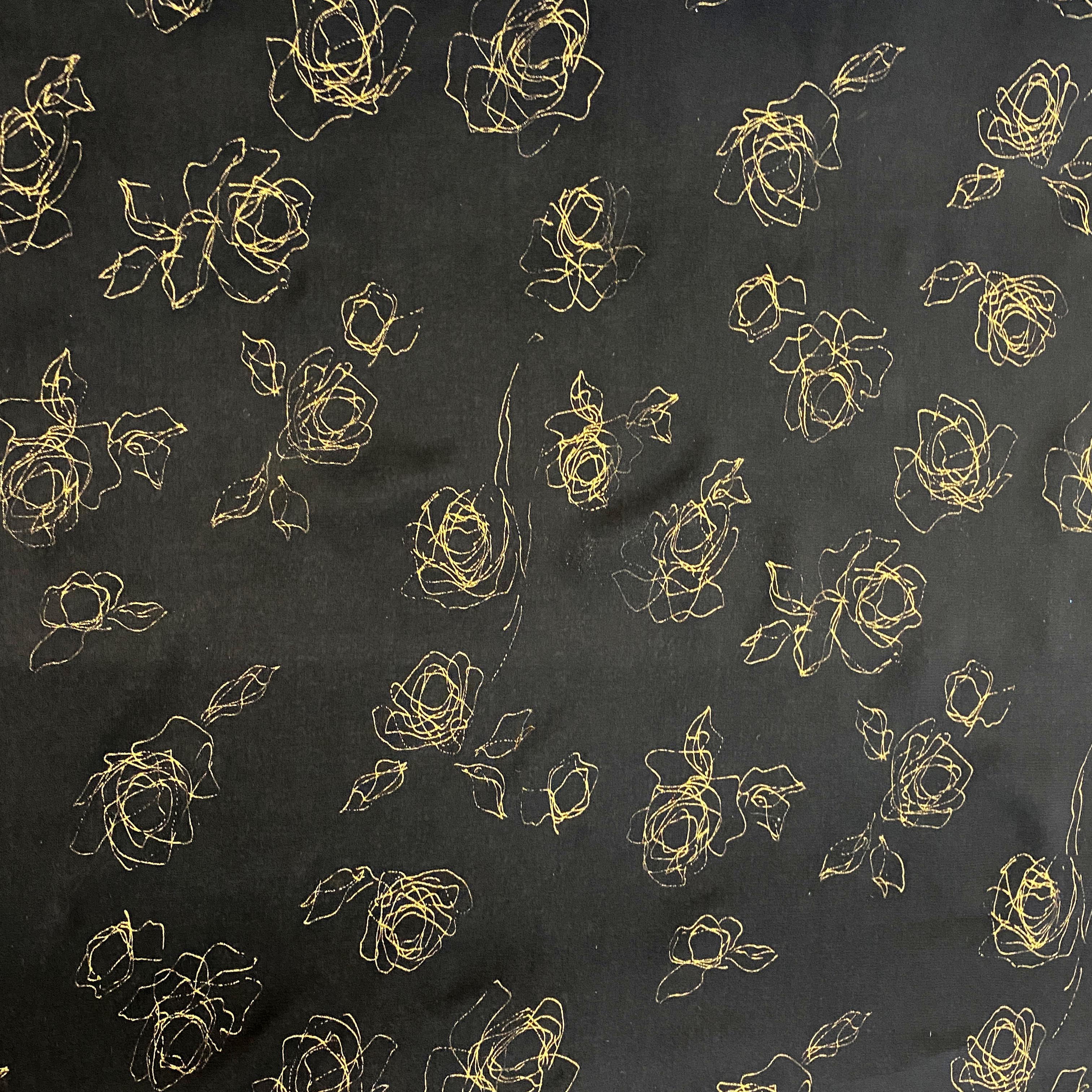 Golden Roses Noir Georgette