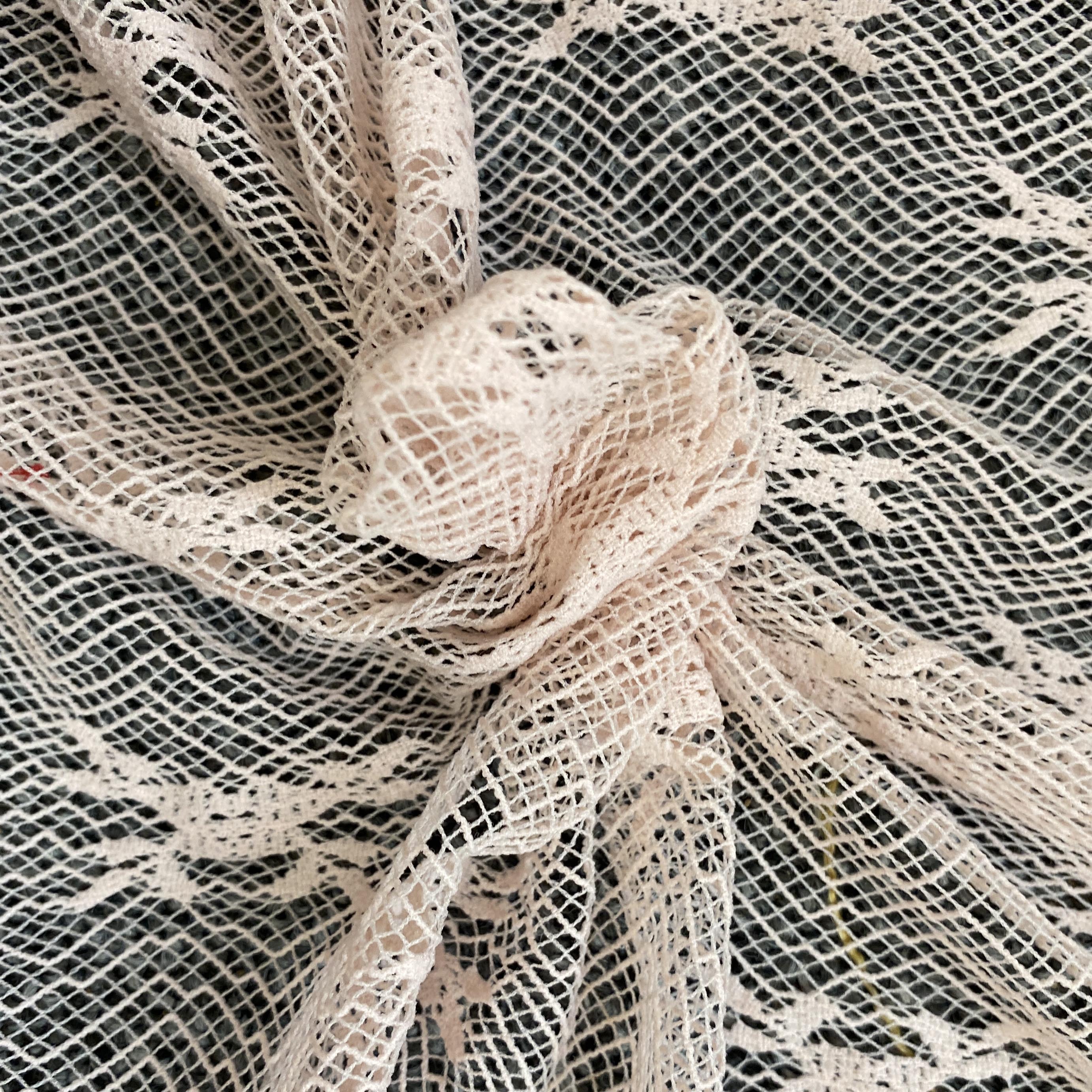 Blush Pink Floral Stretch Lace