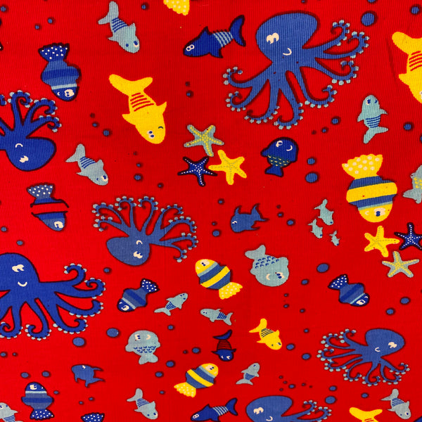 Babycord - Sea Life Red