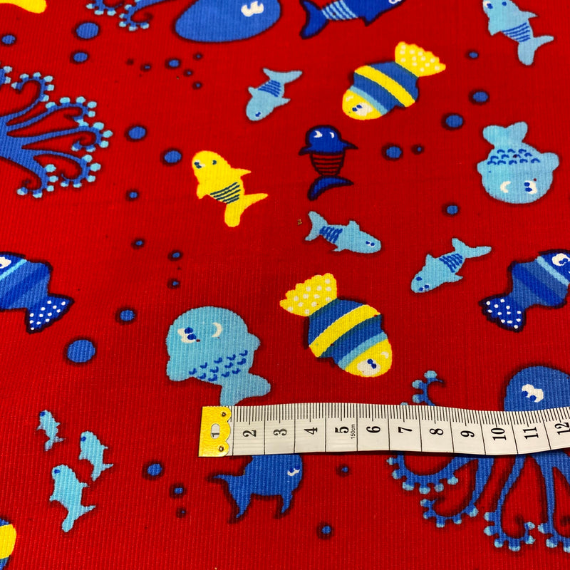 Babycord - Sea Life Red