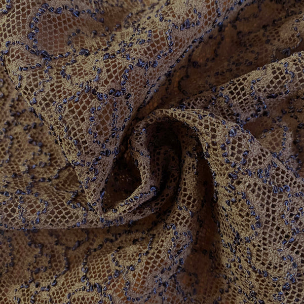 Paisley Brown Stretch Lace