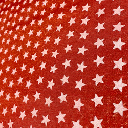 White Sparkly Stars on Red