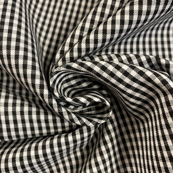 Gingham Woven Small Black Check