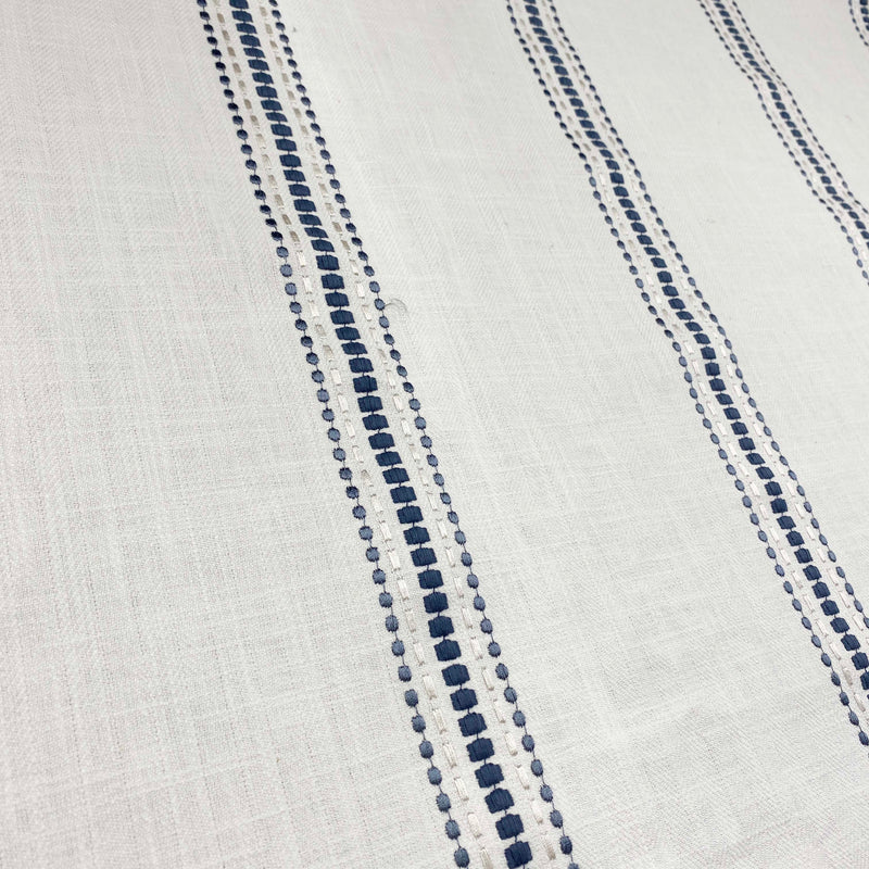 Denim Embroidered Stripes - 140cm x 285cm