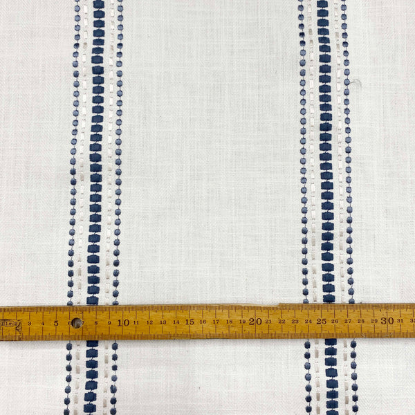 Denim Embroidered Stripes - 140cm x 285cm