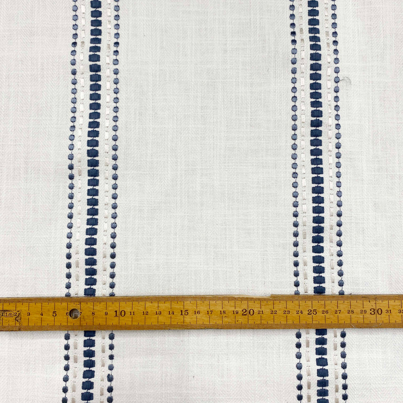 Denim Embroidered Stripes - 140cm x 285cm