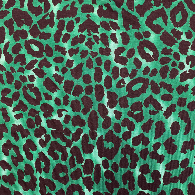 Emerald Leopard Printed Jersey