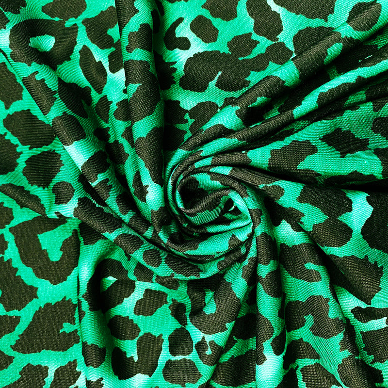 Emerald Leopard Printed Jersey