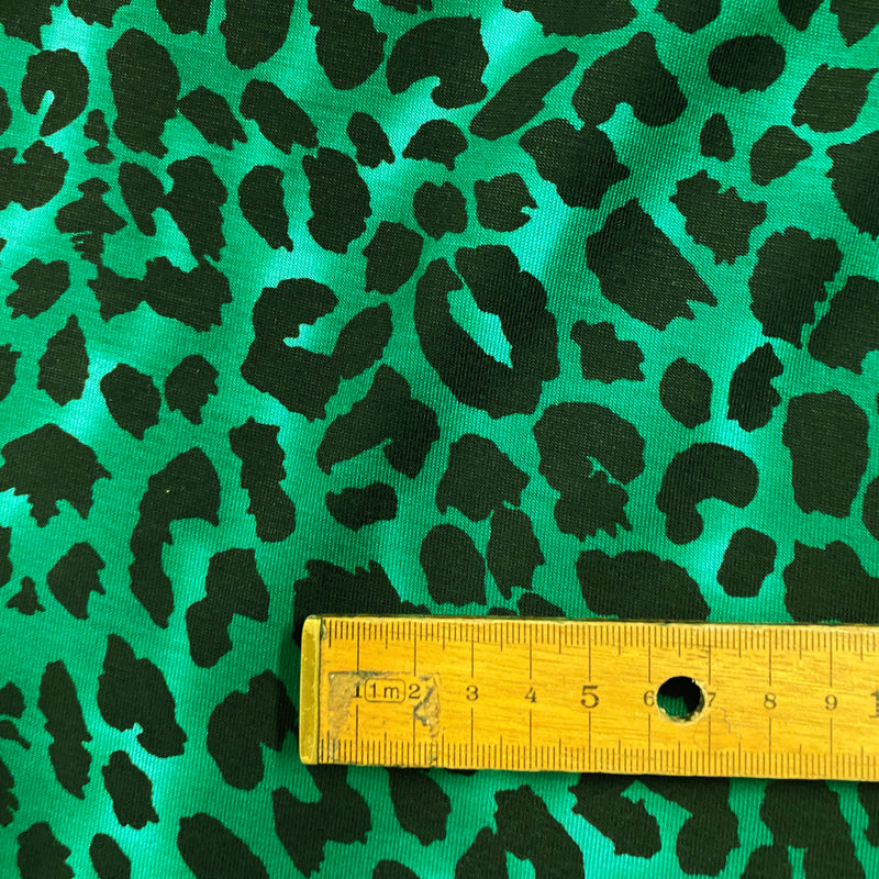 Emerald Leopard Printed Jersey