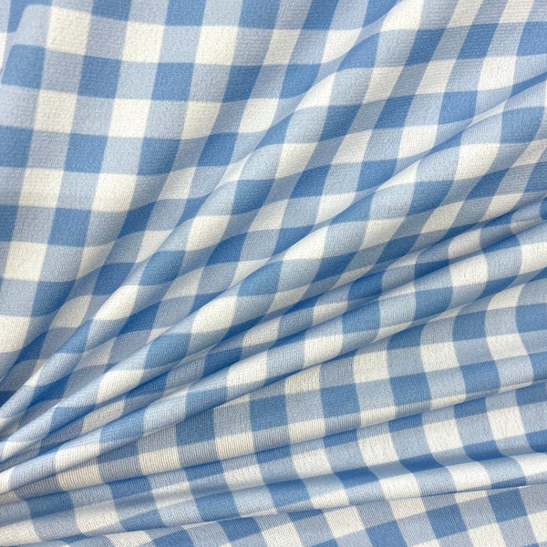 Gingham Blue Stretch