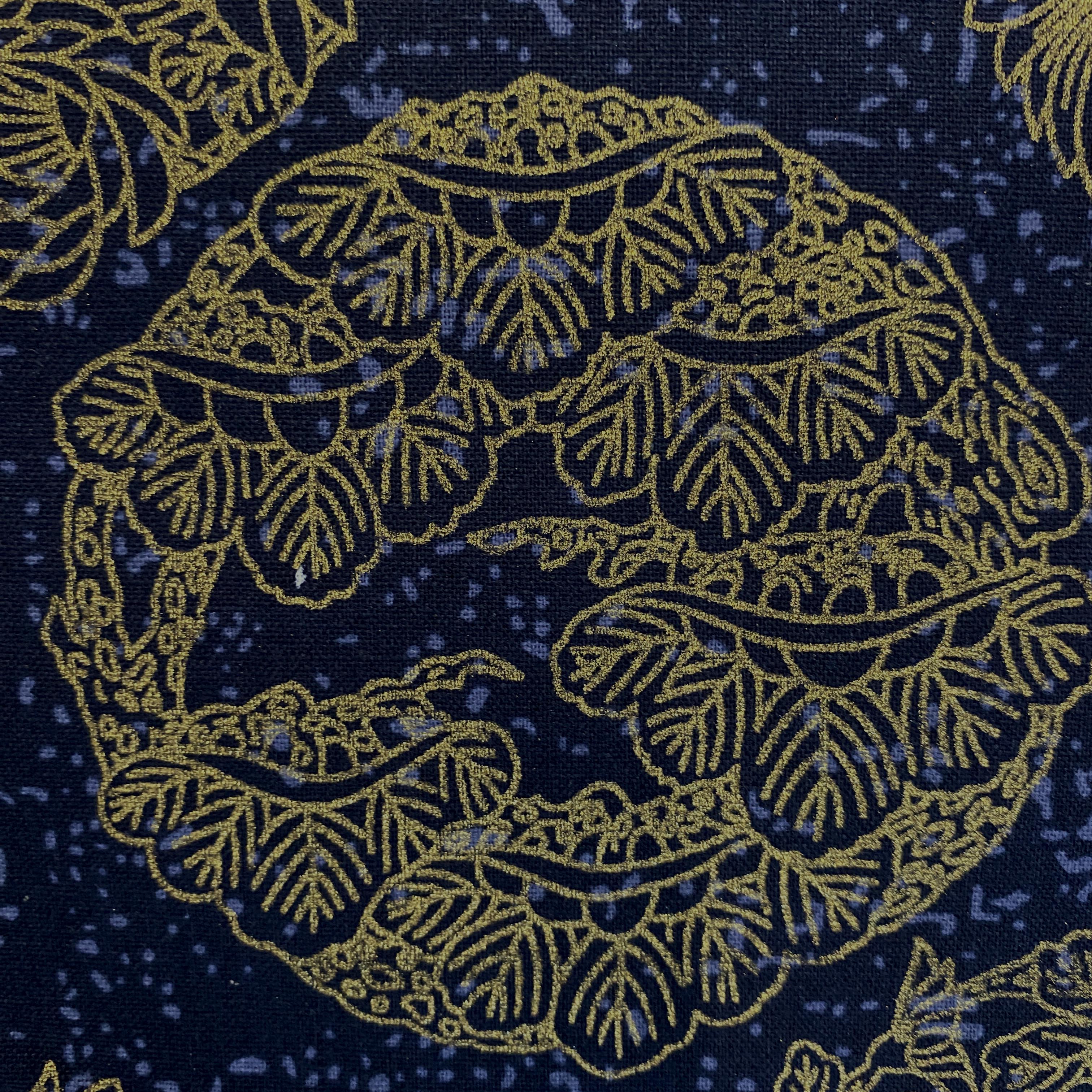 Oriental Navy Golden Florals