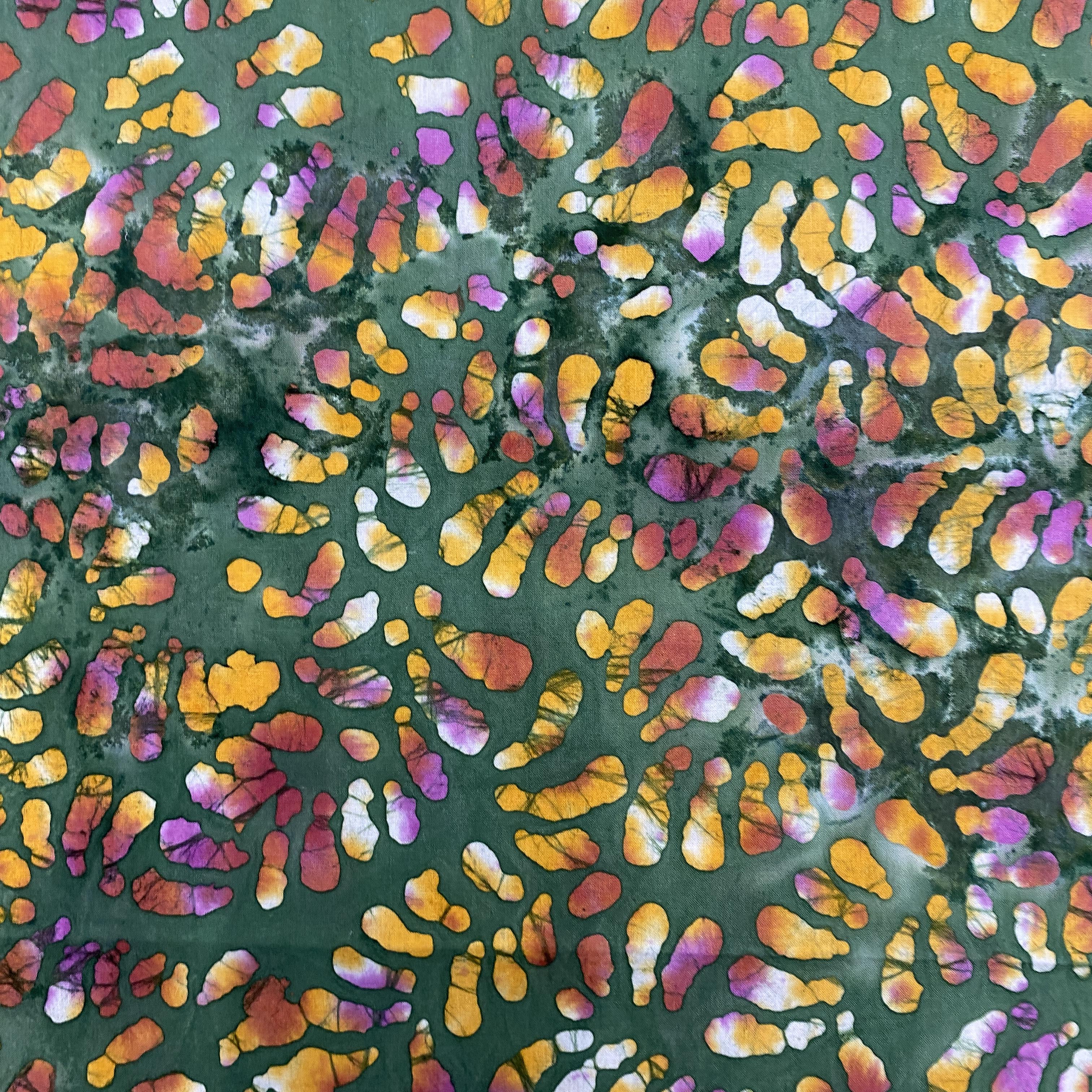 Batik - Green and Oranges