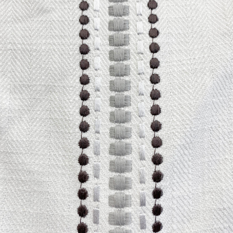 Embroidered Grey Stripes