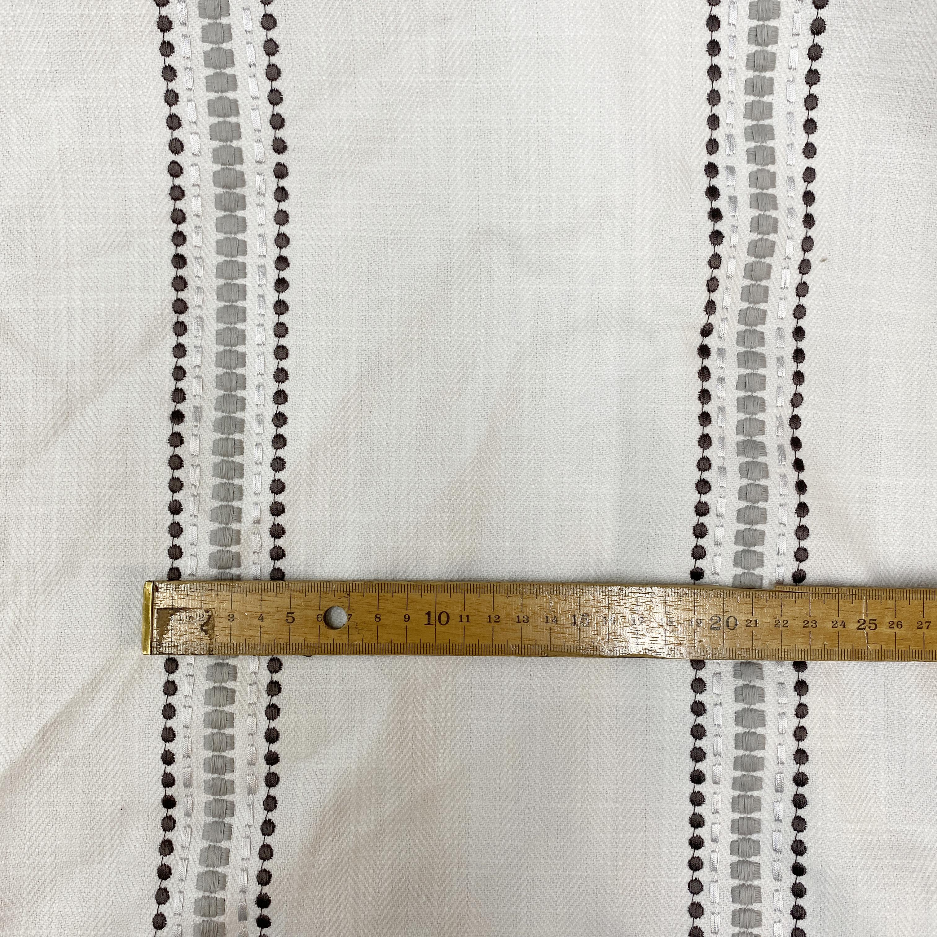 Embroidered Grey Stripes