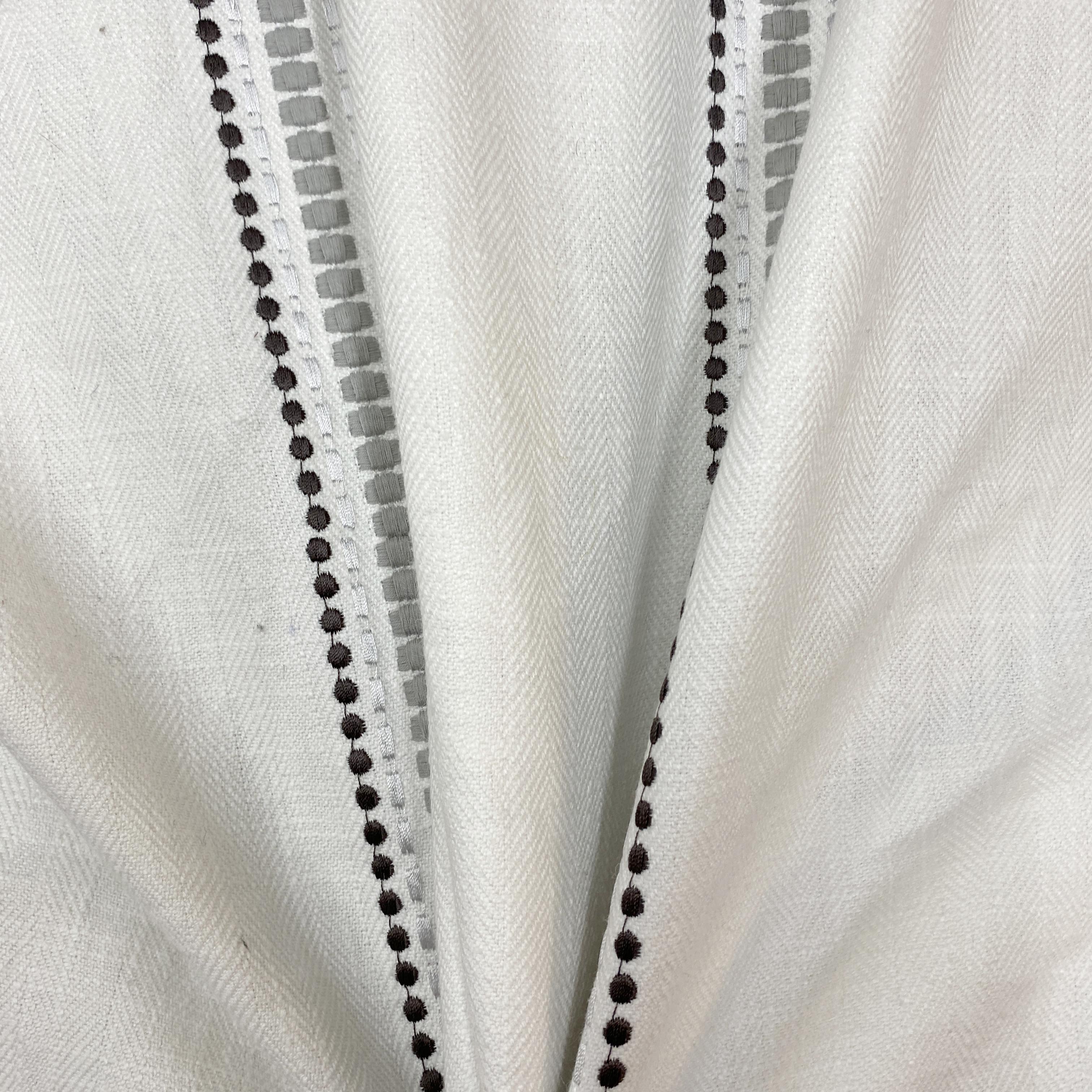 Embroidered Grey Stripes