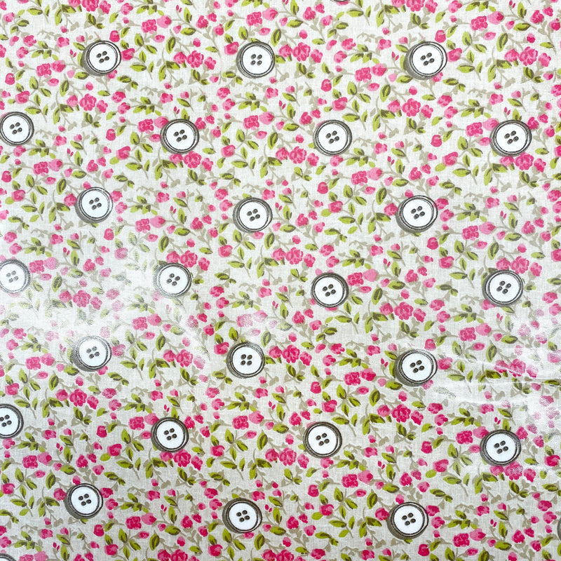 Floral Buttons Oilcloth