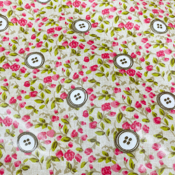Floral Buttons Oilcloth